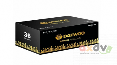 Фото Батарейка "ДЭУ / Daewoo", АА (Пальчиковая) Алкалиновая 1,5 V LR6PA-P36 в интернет-магазине axdv.ru