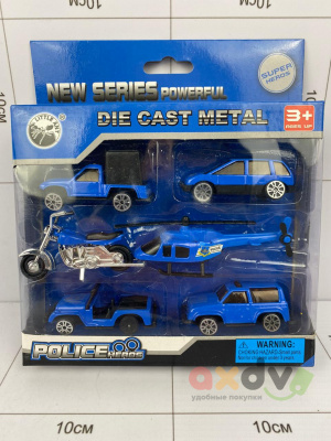 Фото Набор машин (6 шт.) "Литые под давлением / DIE CAST" Полиция / Police в интернет-магазине axdv.ru