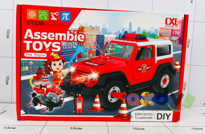 Фото Конструктор "Соберите игрушечную пожарную машину / Assemble Toys Fire Engine" в интернет-магазине axdv.ru
