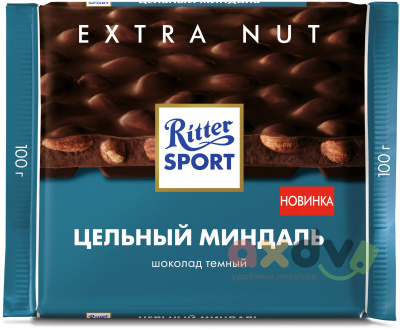 Фото Риттер спорт / Ritter Sport "Шоколад темный" Цельный миндаль в интернет-магазине axdv.ru
