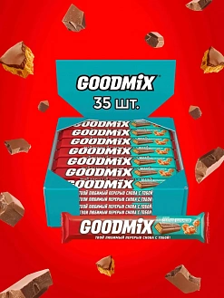 Фото Молочный шоколад "ГУДМИКС / GOODMIX" Соленая карамель с хрустящей вафлей 40гр*35шт в интернет-магазине axdv.ru / аиксдв
