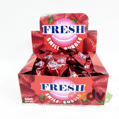 Фото Резинка жевательная дражированная "Пузырь свежести для улыбки / FRESH SMILE Bubble" со вкусом клубники 100шт*20 блоков. в интернет-магазине axdv.ru