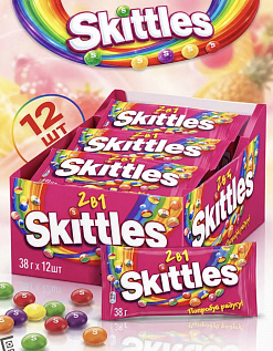 Фото Драже "Скитлс/Skittles" 2в1 38г/12/144 в интернет-магазине axdv.ru / аиксдв