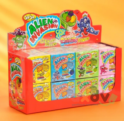 Фото Жевательная конфета Джоджо / JOJO® ИНОПЛАНЕТНОЕ ВТОРЖЕНИЕ / ALIEN INVASION ассорти, 12*24*50гр,CC-093 в интернет-магазине axdv.ru