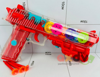 Фото Пистолет светозвуковой с присосками шестеренки "Gear light Gun" в интернет-магазине axdv.ru