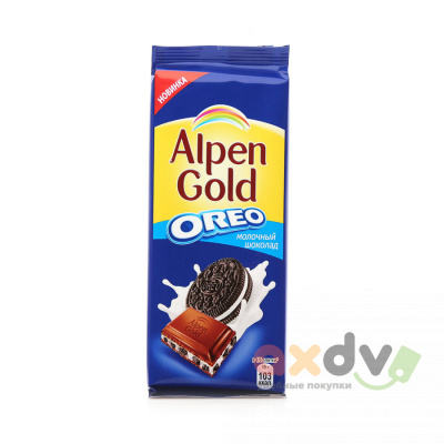 Фото Шоколад Альпен Гольд / Alpen Gold «Шоколадная начинка с Орео», 19*90 гр. в интернет-магазине axdv.ru