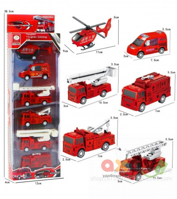 Фото Набор техники "Пожарно-спасательная служба / Fire Rescue" 6-ти штучный в интернет-магазине axdv.ru