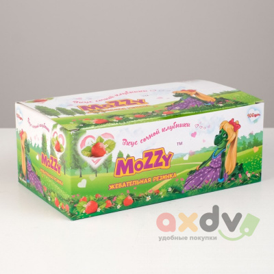 Фото Жевательная резинка "Моззи / Mozzy" вкус клубника 20*100 (3,5 г) в интернет-магазине axdv.ru