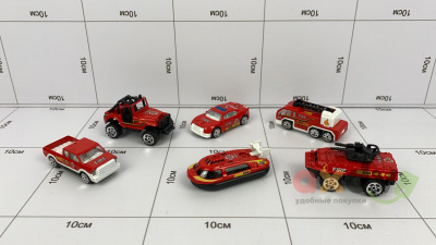 Фото Набор металлических машинок литых под давлением "DIE CAST" Пожарная служба (6 шт) в интернет-магазине axdv.ru