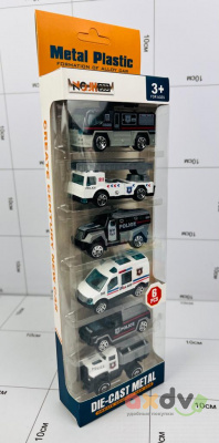 Фото Набор металлических машинок "Литые под давлением / DIE CAST" Полиция / Police (6 шт) в интернет-магазине axdv.ru