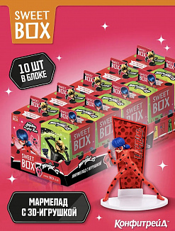 Фото СВИТБОКС / SWEET BOX ЛЕДИ БАГ(Миракулуз) Мармелад с подарком в коробочке 10гр*10шт*12бл в интернет-магазине axdv.ru / аиксдв