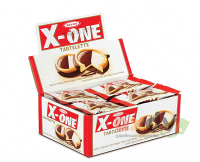 Фото Экс-Уан Тартлет / X-ONE Tartelette печеннье покрытые начинкой (Какао) 1*6*24шт №1727 в интернет-магазине axdv.ru