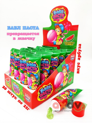 Фото Жевательная резинка "Бабл Паста" со вкусом Арбуза 22г*20шт*12бл в интернет-магазине axdv.ru