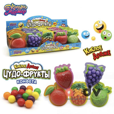 Фото Кислое драже "Чудо-Фрукты" 12гр*32шт*12бл в интернет-магазине axdv.ru
