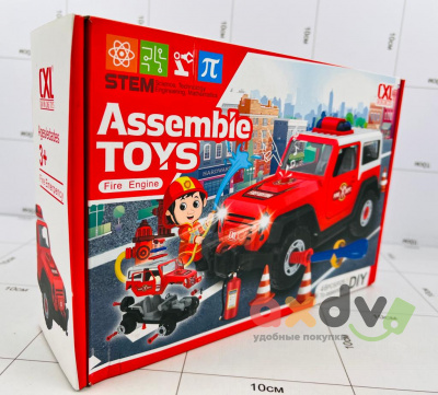 Фото Конструктор "Соберите игрушечную пожарную машину / Assemble Toys Fire Engine" в интернет-магазине axdv.ru