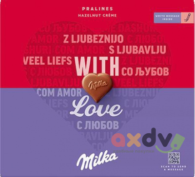 Фото Коробка конфет "Милка/Milka" с ореховым кремом 110г*10шт (Импорт) в интернет-магазине axdv.ru