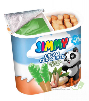 Фото Джимми Крем / JIMMY Cream бисквитные палочки с пастой (Фисташка) 55 гр.(24шт*4) №9133 в интернет-магазине axdv.ru