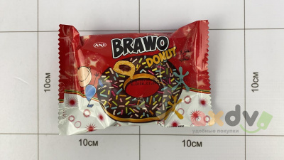 Фото Пончик ЭНИ Браво / ANI® Brawo Donut (с начинкой в шоколадной глазури с кондитерской посыпкой), 6*24*40г.; СК-015, код2050, Турция в интернет-магазине axdv.ru