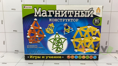 Фото Магнитный конструктор 80 дет. в интернет-магазине axdv.ru