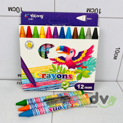 Фото Восковые карандаши 12 цветов Crayons в интернет-магазине axdv.ru