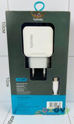 Фото Зарядный шнур Micro USB с USB адаптером (Двойной) YL-608 в интернет-магазине axdv.ru