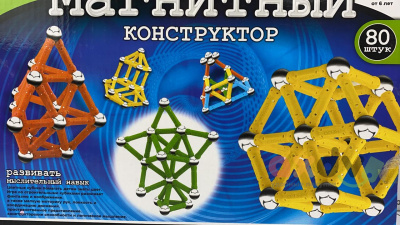Фото Магнитный конструктор 80 дет. в интернет-магазине axdv.ru
