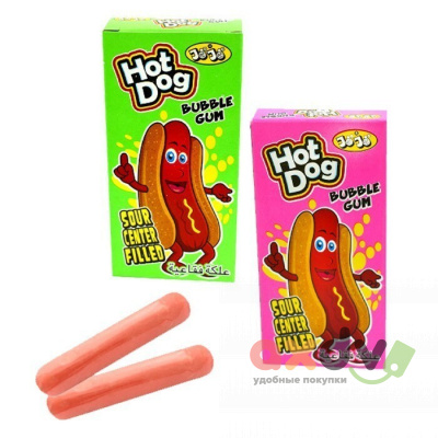 Фото Хот-дог / Hot Dog /жевательная резинка с начинкой 12*24*15гр CG-250 в интернет-магазине axdv.ru