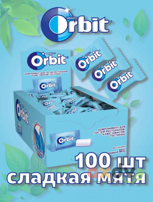 Фото Жевательная резинка штучная "Орбит/Orbit" Сладкая мята 1,36г*100шт*15бл в интернет-магазине axdv.ru