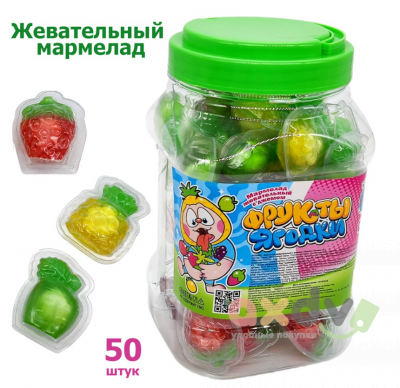 Фото Мармелад жевательный с джемом "Фрукты ягодки" 10гр.*8бл*50шт в интернет-магазине axdv.ru