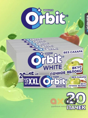 Фото Акция!!! Жевательная резинка "Орбит/Orbit" XXL Сочное яблоко 20,4г*20шт в интернет-магазине axdv.ru