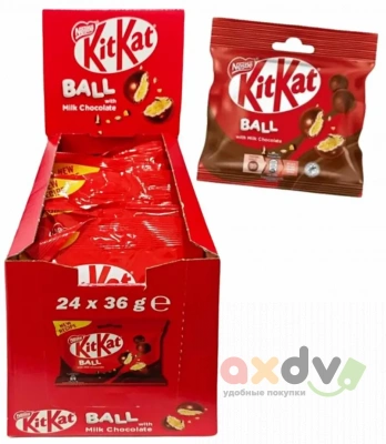 Фото КитКат Шарики в молочном шоколаде / KitKat Balls Milk 36г*24шт (Импорт) в интернет-магазине axdv.ru