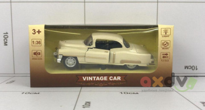 Фото Модель металлическая "Винтажный автомобиль / Vintage Car" купэ, бежевый, Свето-звуковой в интернет-магазине axdv.ru