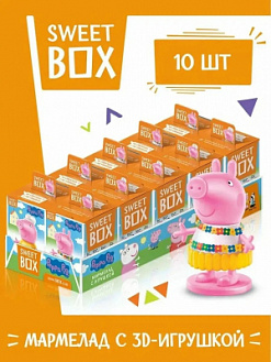Фото СВИТБОКС / SWEET BOX "Свинка Пеппа / Peppa Pig" Мармелад с подарком в коробочке 10гр*10шт*12бл в интернет-магазине axdv.ru / аиксдв