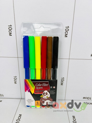 Фото Фломастеры 6 цветов "Цветное волокно / Color Fibre" в интернет-магазине axdv.ru