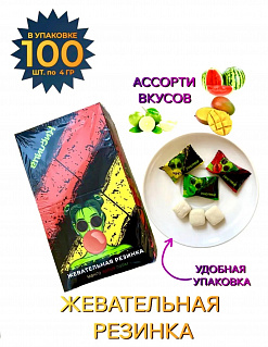 Фото Жевательная резинка Кислица ассорти (Манго, Лайм, Арбуз) 4гр*100шт*24бл в интернет-магазине axdv.ru / аиксдв