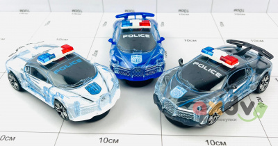 Фото Машинка светозвуковая (самодвижущаяся) Полицейский Бугатти / Police Bugatti 1/8шт в интернет-магазине axdv.ru