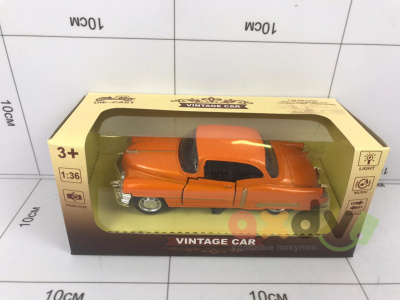 Фото Модель металлическая "Винтажный автомобиль / Vintage Car" купэ, оранжевый, Свето-звуковой в интернет-магазине axdv.ru