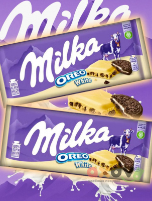 Фото Шоколад Милка Орео белый / Milka Oreo White 100гр*22шт (Импорт) в интернет-магазине axdv.ru