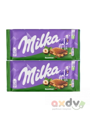 Фото Шоколад "Милка Фундук / Milka Hazelnuts" 80гр*25шт (Импорт) в интернет-магазине axdv.ru