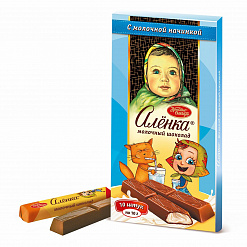 Фото Шоколад Аленка с молочной начинкой в стиках (10шт*10гр) 100г*17шт*4бл в интернет-магазине axdv.ru / аиксдв