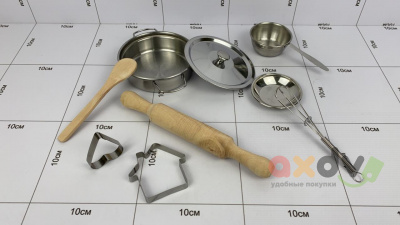 Фото Набор металлической посуды "Приготовление вкусной еды / Cooking delicious food" в интернет-магазине axdv.ru