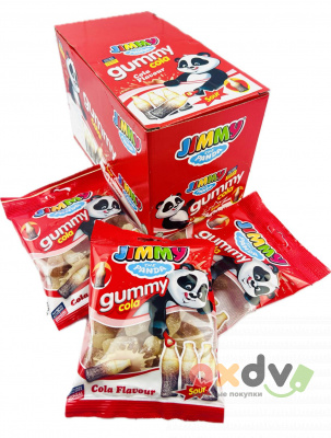 Фото Жевательный желейный кислый мармелад Джимми / JIMMY SOUR GUMMY, Кола в сахаре, пакет 80г*12шт*6бл в интернет-магазине axdv.ru