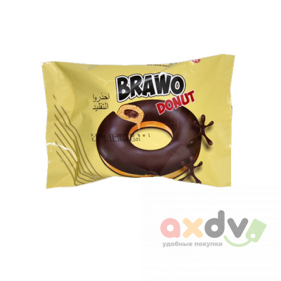 Фото Браво Донат / Brawo Donut какао пончик с начинкой в шоколадной глазури, 6*24*40гр в интернет-магазине axdv.ru