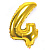 Фото Воздушный шар золото "Цифра 4" 40"-102 в интернет-магазине axdv.ru / аиксдв
