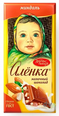 Фото Шоколад молочный "Аленка" с миндалем 75гр*16шт в интернет-магазине axdv.ru