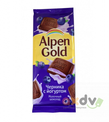 Фото Шоколад Альпен Гольд / Alpen Gold «Черника- йогурт», 21*80 гр. в интернет-магазине axdv.ru