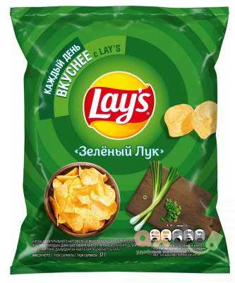 Фото Чипсы "Лейс / Lay`s" Зеленый лук 37г*36шт в интернет-магазине axdv.ru