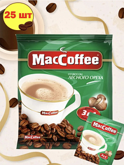 Фото Кофе MacCoffee Лесной орех 3в1 м/уп 18г*25шт*20бл в интернет-магазине axdv.ru / аиксдв
