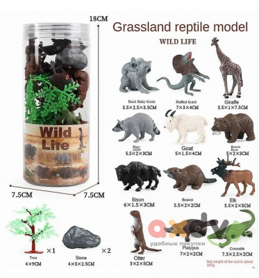 Фото Набор фигурок зверей в банке "Дикая жизнь / Wild life" №3 в интернет-магазине axdv.ru