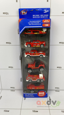 Фото Набор металлических машинок литых под давлением "DIE CAST" Пожарная служба (6 шт) в интернет-магазине axdv.ru